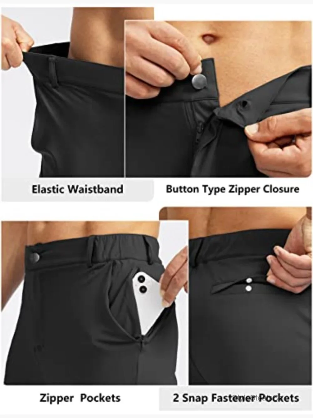 Men's Slim Fit Golf Joggers with 5 Pockets Stretch Pants for Work Travel